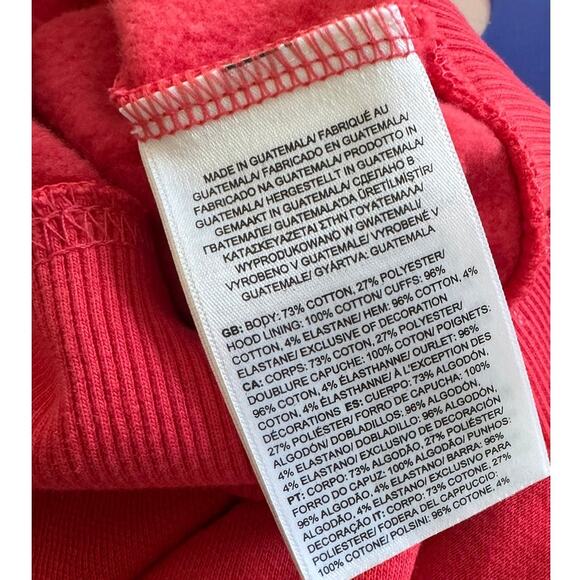 The North Face Mens Large Clay Red and White Hooded Pullover Sweatshirt - Picture 7 of 9